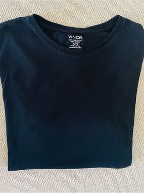 Vince Boys Size 16 Black Crew Neck Short Sleeve Tee